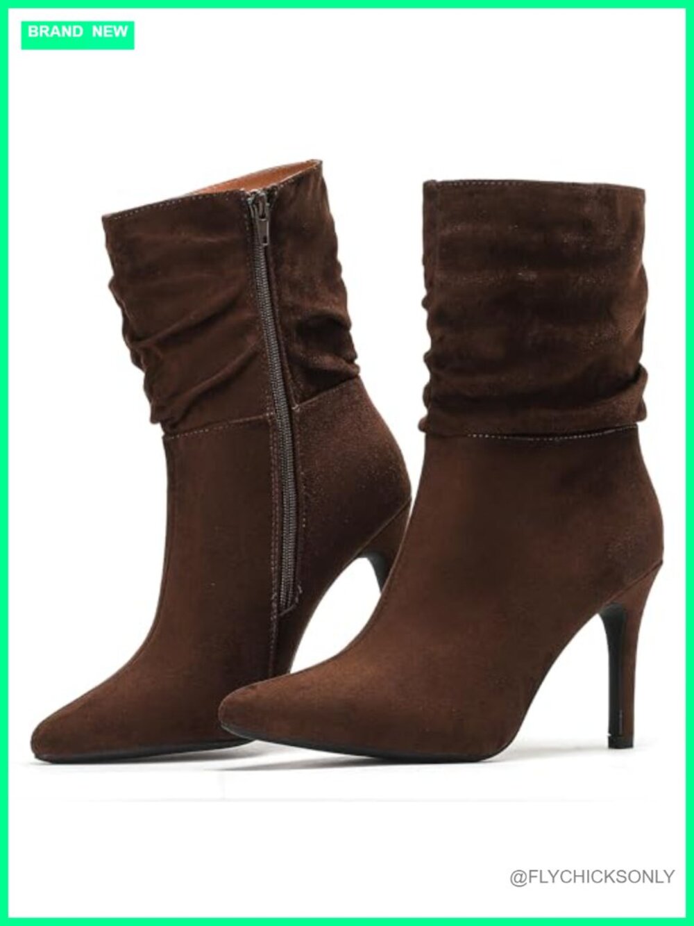 Women's Stiletto High Heel Ankle Boots Pointed Toe Faux Suede